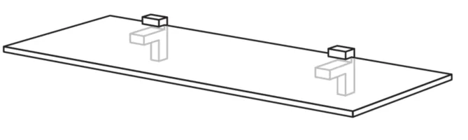 Kuechenclub Wall shelf unit with shelf holders, 25 mm thick VB25-100