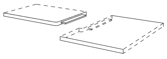 Kuechenclub Tongue and groove connection for top shelves, 25 mm thick or worktop corners AP-NF
